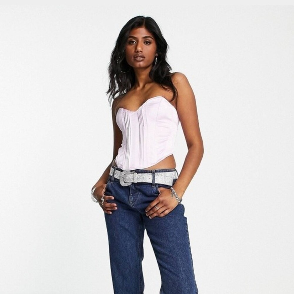 NWOT Bershka corset satin top in lilac